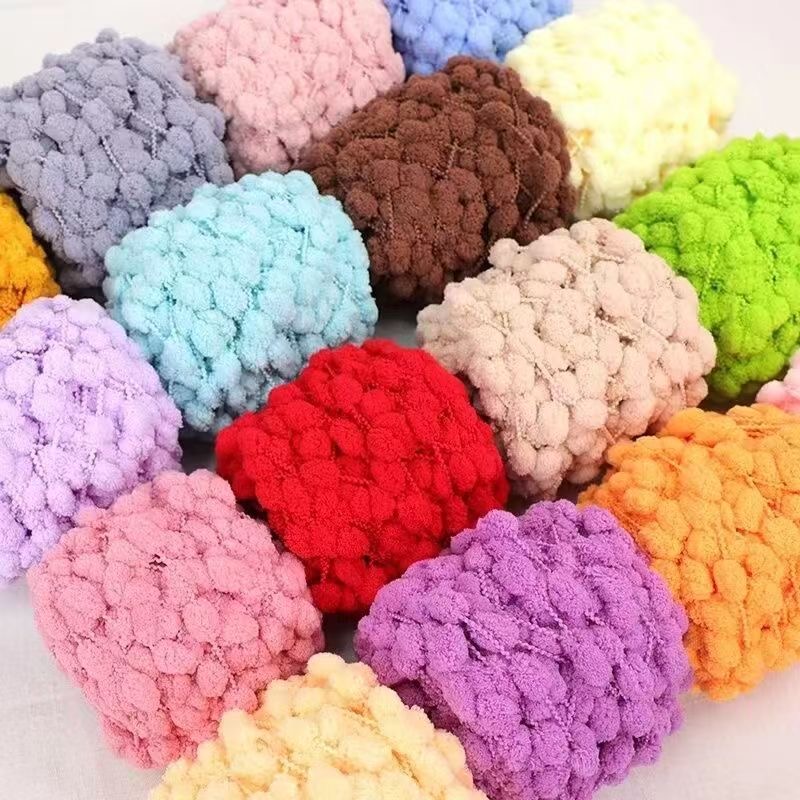 Woven Scarf Blanket - 100g Pom Pom İplik, Renkli, Kalın,