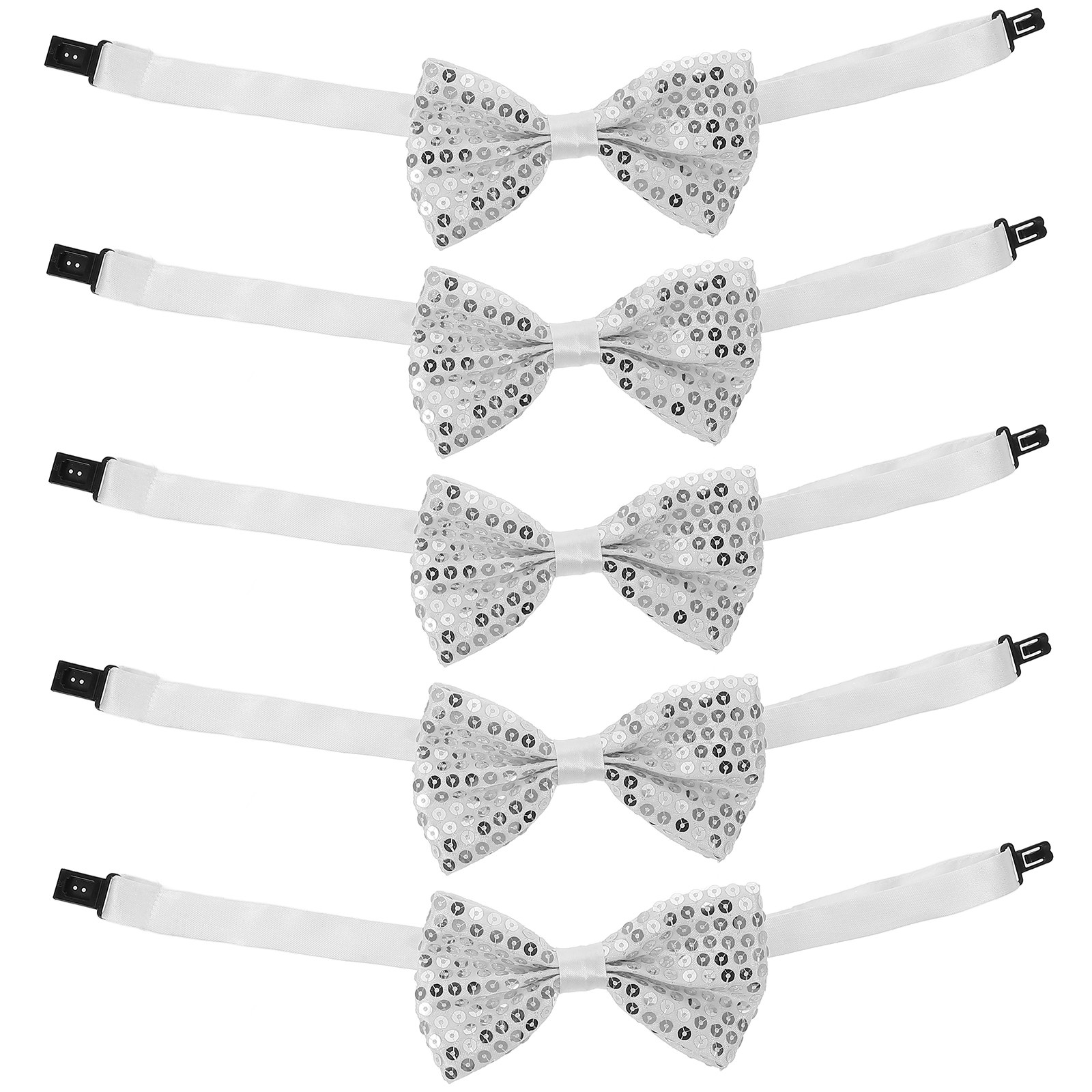 Bow Tie Pre Tied - 5 Adet Çocuk Papyonu, Payetli, Parlak,
