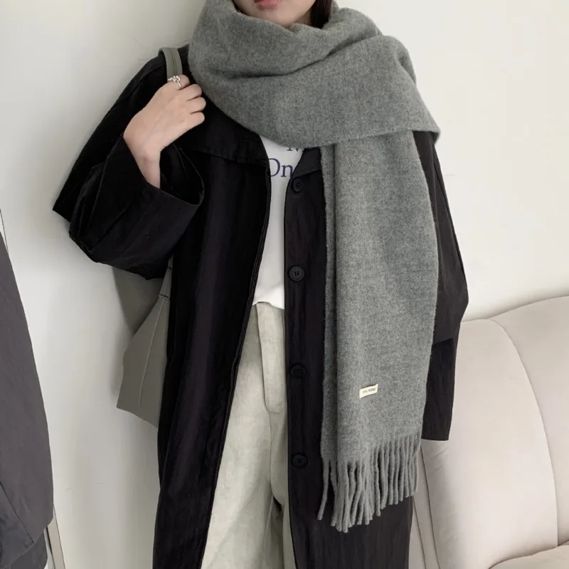 Kore Versiyonu Şık Düz Renk Pü - Muffler Men Wool incelemesi ve fiyatı