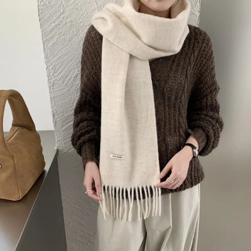 Kore Versiyonu Şık Düz Renk Pü - Muffler Men Wool incelemesi ve fiyatı